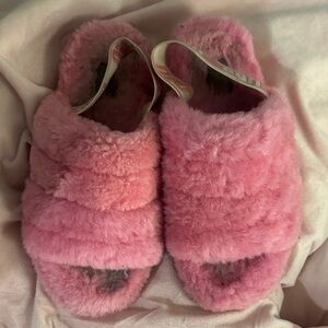 UGG Pink Fluffy Slippers